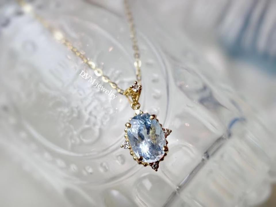 需訂製-18K GOLD AQUAMARINE PENDANT | Gpa0006
