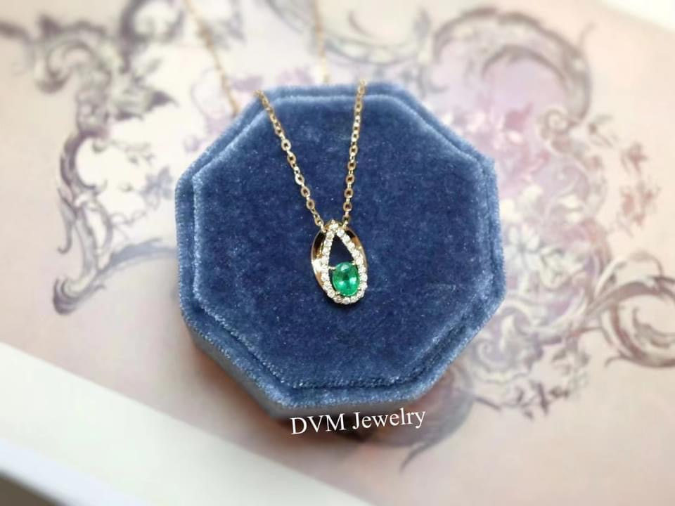 需訂製-18K GOLD EMERALD PENDANT | Gpe0001