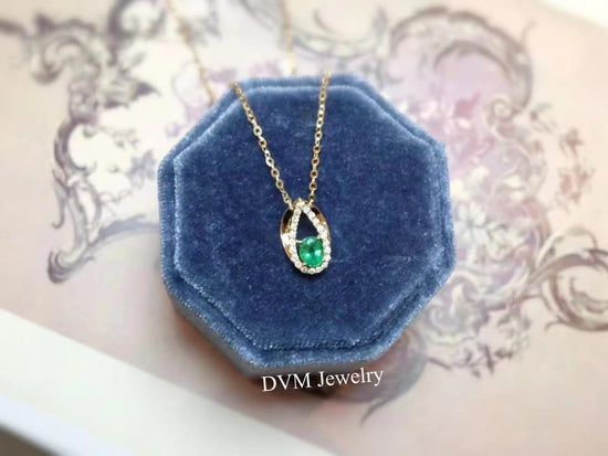 需訂製-18K GOLD EMERALD PENDANT | Gpe0001