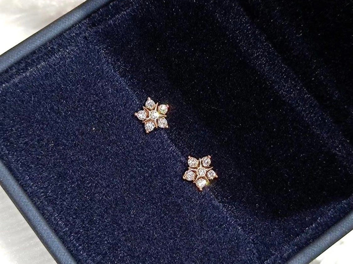 需訂製-18K GOLD DIAMOND EARRING | Dew0016
