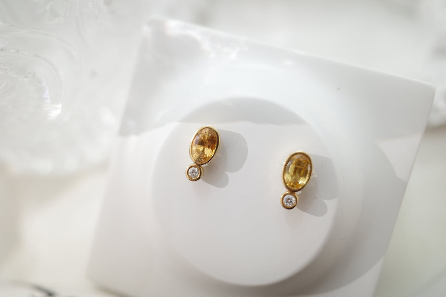 需訂製-18K GOLD YELLOW SAPPHIRE EARRING | Ges0010