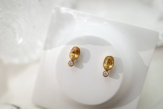 需訂製-18K GOLD YELLOW SAPPHIRE EARRING | Ges0010
