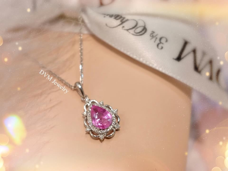 需訂製-18K GOLD PINK SAPPHIRE PENDANT | Gps0016