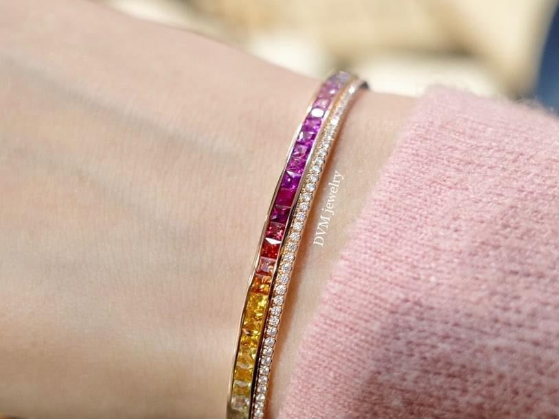 需訂製-18K GOLD RAINBOW SAPPHIRE BRACELET | Gbr0002