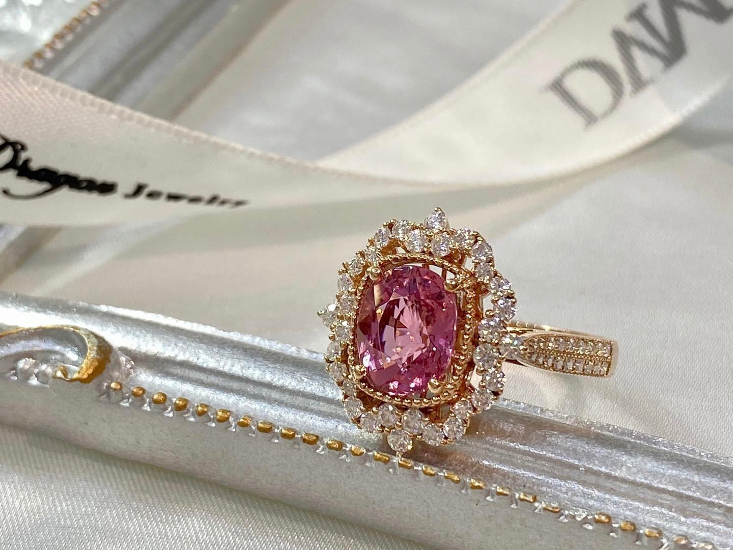 需訂製-18K GOLD PINK TOURMALINE DIAMOND RING | Grto0011